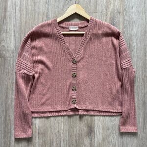 Altar'd State Mauve Ribbed Cardigan